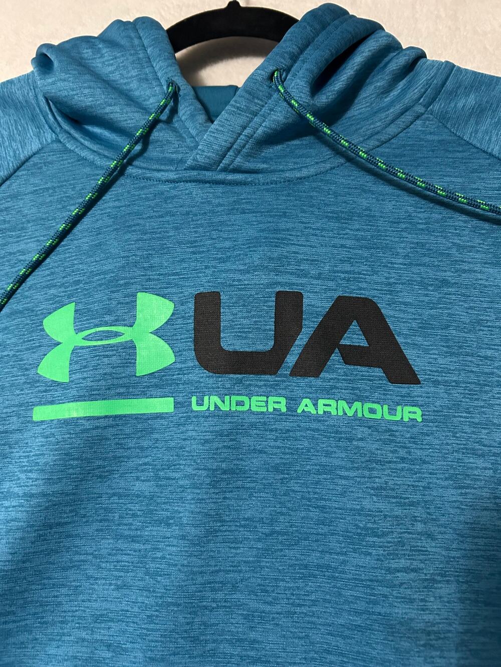 Under Armour Hoodie Large Blue Heather Fleece Loose Fit Pullover